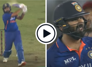 Watch: Rohit Sharma smashes 4, 4, 6 with injured thumb but fails to hit match-winning final-ball six