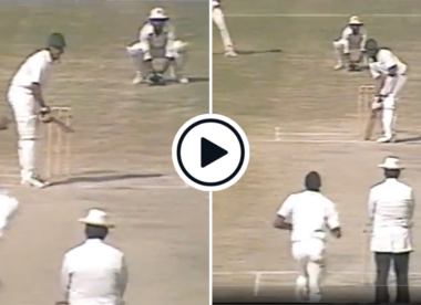 Watch: Arm broken, Saleem Malik bats one-handed, left-handed and right-handed in 1986 Faisalabad Test