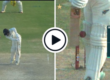 Watch: The Blundell blunder – batter, given lbw, does not review inside edge as Pakistan crawl back