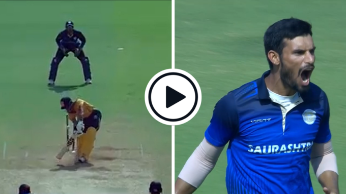 Watch: 33-year-old all-rounder nails three yorkers to claim penultimate-over hat-trick in Vijay Hazare final