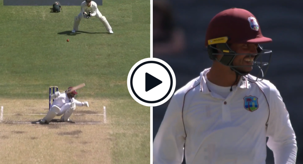 Watch: Marnus Labuschagne almost knocks Tagenarine Chanderpaul over with a bouncer
