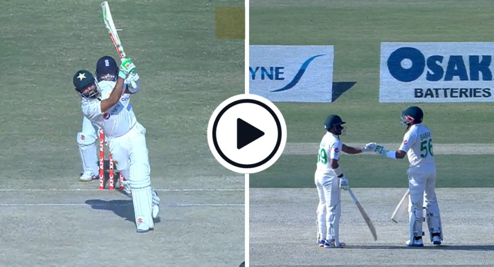 Watch Babar Azam strike big over the leg-side and then punches gloves to celebrate his fifty