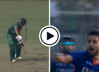 Watch: Umran Malik clean-bowls Bangladesh No.3 with away-nipping top-of-off 151kph rocket