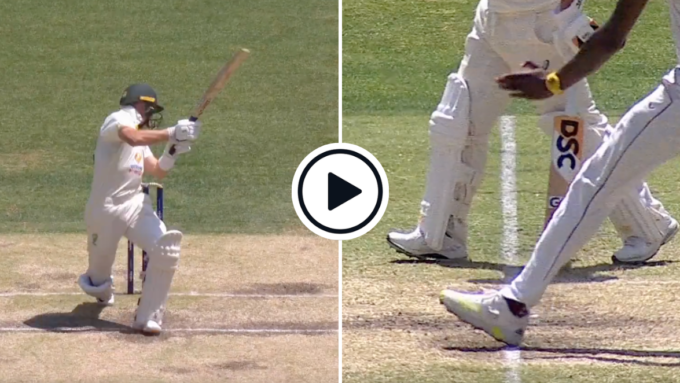 Watch: Lucky Marnus Labuschagne survives bat-helmet richochet off vicious bouncer after 'excruciatingly close' no-ball cancels out dismissal