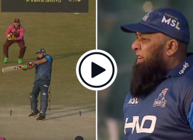 Watch: 52-year-old Inzamam-ul-Haq rolls back the years, carves over off-side, dances down to smash big six in legends cricket blitz