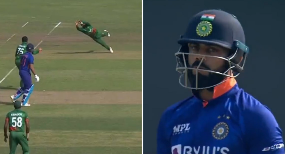 Litton Das catch Virat Kohli 1st ODI Bangladesh India Shere Bangla Stadium Mirpur