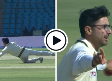 Watch: Abrar Ahmed grabs one-handed stunner to dismiss Tom Latham