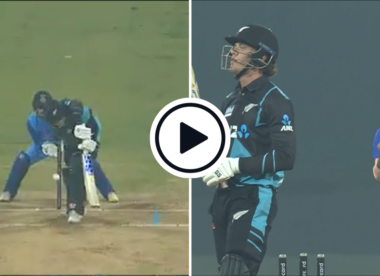 Watch: Chahal beats outside edge, forces prod and bowls Allen between legs in three-ball working-over