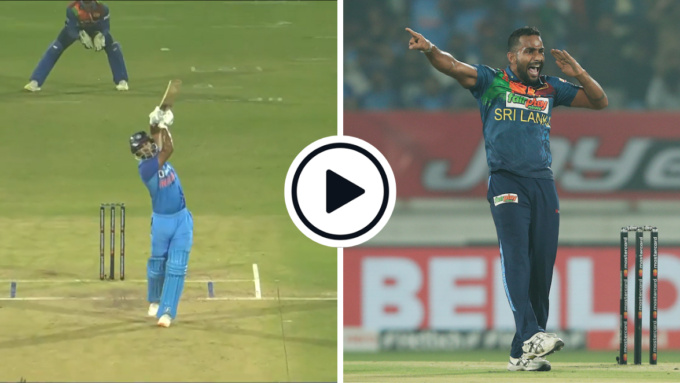 Watch: Rahul Tripathi launches two straight sixes, Chamika Karunaratne sends him off with salute next ball
