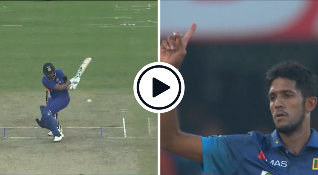 Watch: KL Rahul is bowled behind his legs attempting a pick up shot and Kasun Rajitha celebrates
