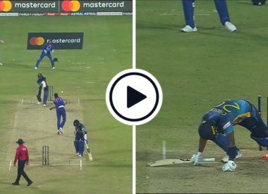 Watch: Sri Lanka batter holds pose after forward defensive, Mohammed Siraj spots foot out of crease and nails direct hit