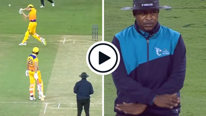 Watch: Tom Kohler-Cadmore runs off pitch to play shot after ball slips out in ILT20, umpire signals dead ball