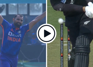 Watch: Mohammed Shami delivers exemplary first-over working-over to Finn Allen, bowls opener with wicked inducker for five-ball duck
