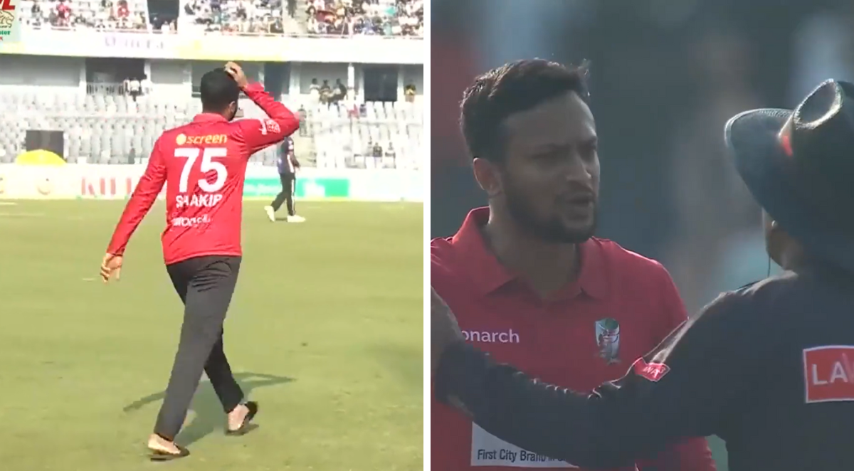 Watch - Shakib argues with umpire about non-wide call in a
