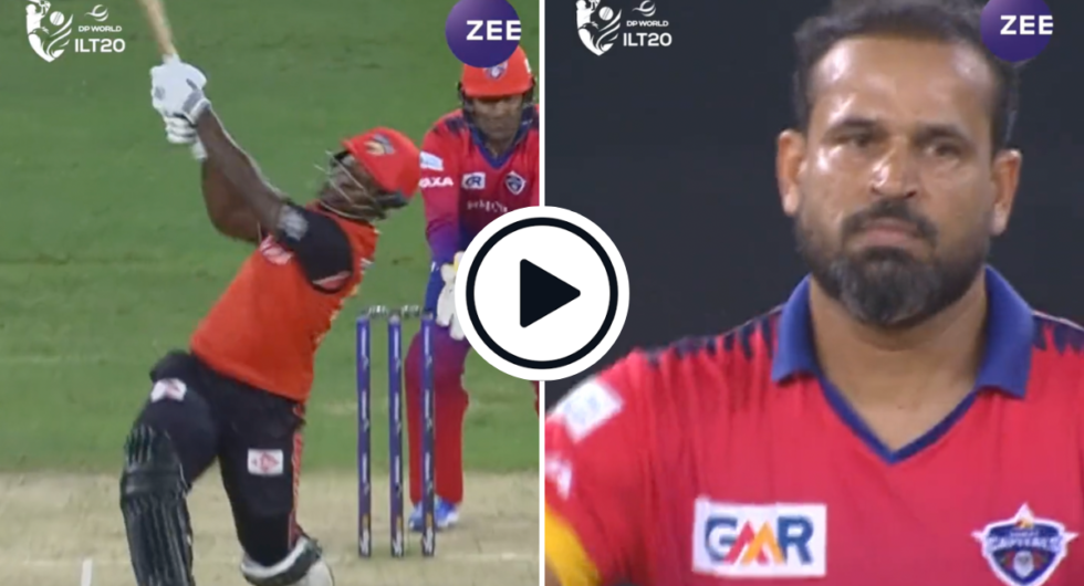 Watch: Yusuf Pathan Gets Smashed For Five Sixes In A Row By Sherfane Rutherford In ILT20