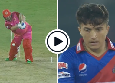 Watch: Musa Khan pins Paul Stirling LBW with inswinging yorker, gets pumped for three boundaries by Colin Munro in thrilling PSL over