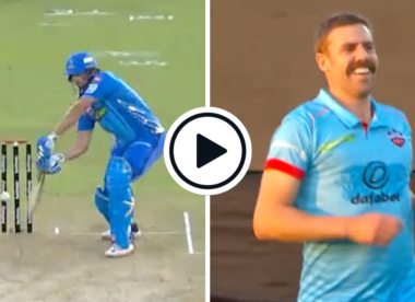 Watch: 'Too quick' - Anrich Nortje bowls Tim David with 152kph rocket in the SA20