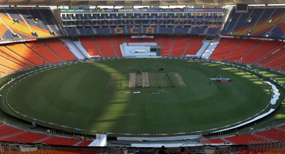 General view of Narendra Modi Stadium during a Nets Session on March 03, 2021 in Ahmedabad, India