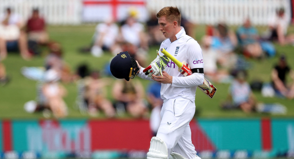 England's Zak Crawley walks off after being dismissed
