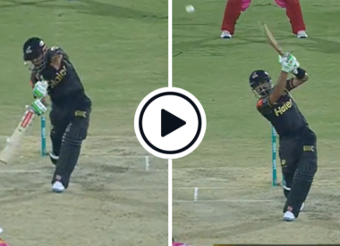 Watch: Babar Azam plays classy lofted drive for six en route to innings-saving half-century