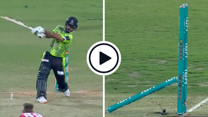 Watch: Fakhar Zaman drags-on, snaps his own middle stump clean in two in Tom Curran's opening over