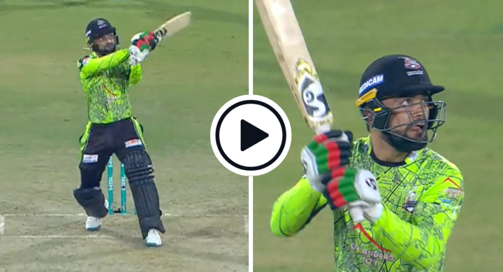 Watch: Rashid Khan plays helicopter shot, hits massive six into the stands in PSL