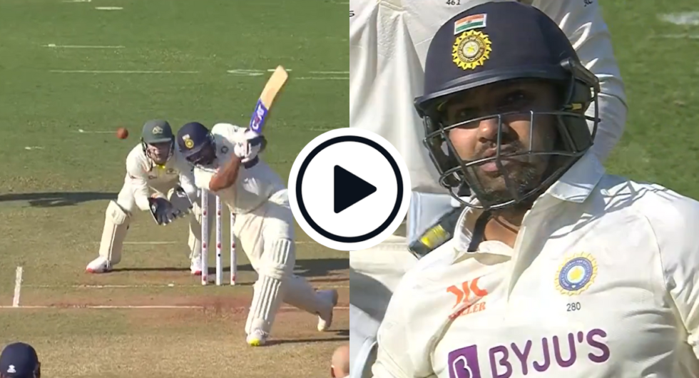 Rohit Sharma produced a sumptuous shot off Nathan Lyon that flew for six
