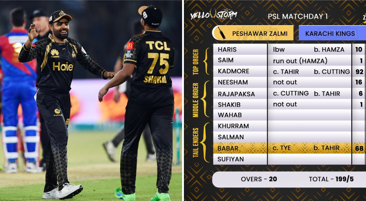Peshawar Zalmi Cheekily Put Babar Azam At No.10 On Batting Scorecard After Mohammad Amir Tail-Ender Comment