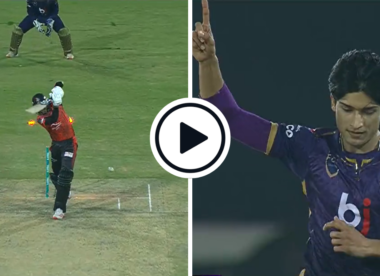 Watch: 'Absolute peach' - Mohammad Hasnain bowls searing in-swinger to uproot middle stump in PSL