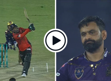 Watch: Unknown 23-year-old Mirza Baig smashes Hafeez around the park in opening over PSL blitz
