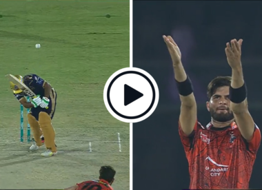 Watch: Shaheen Shah Afridi locates devastating in-swinging yorker for trademark first-over wicket