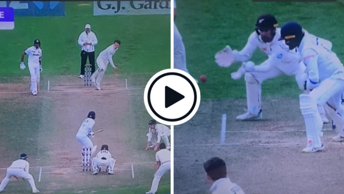 Watch: Michael Bracewell delivery gets blown from straight to landing off pitch by astonishing winds in Wellington Test, broadcast forced to switch to single-end coverage
