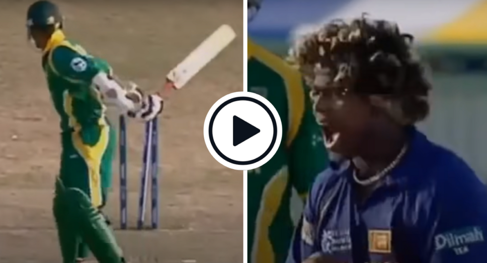 Lasith Malinga takes four wickets in four balls at the 2007 World Cup