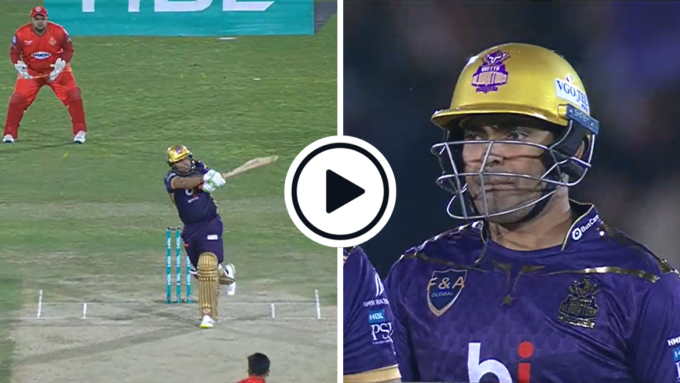 Watch: Umar Akmal smashes 17 runs in first four balls to kick off extraordinary 300-plus strike rate PSL cameo