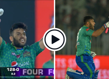 Watch: Usman Khan TWICE blasts 27 off an over in record-breaking 36-ball PSL century