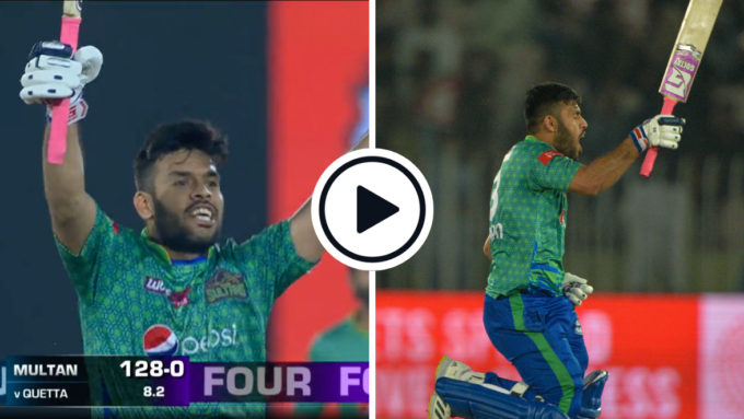Watch: Usman Khan TWICE blasts 27 off an over in record-breaking 36-ball PSL century
