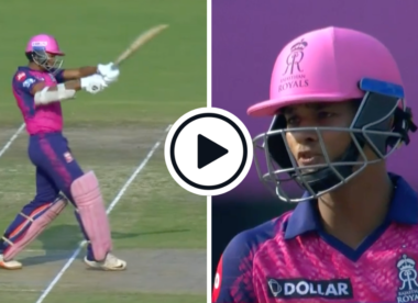 Watch: 4, 4, 4, 0, 4, 4 – Yashasvi Jaiswal hits all around the park, crunches 20 runs off opening over in rollicking IPL fifty
