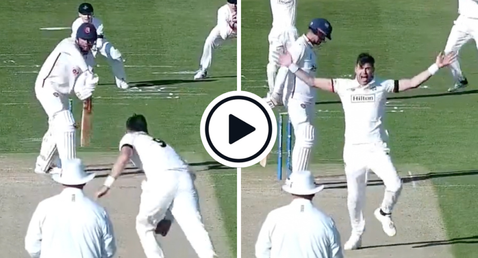 James Anderson pins Alastair Cook LBW in county championship