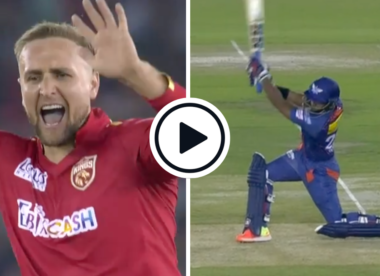 Watch: Double pull-out, six, out – Liam Livingstone snares Ayush Badoni after cat-and-mouse exchange in chaotic 19-run over