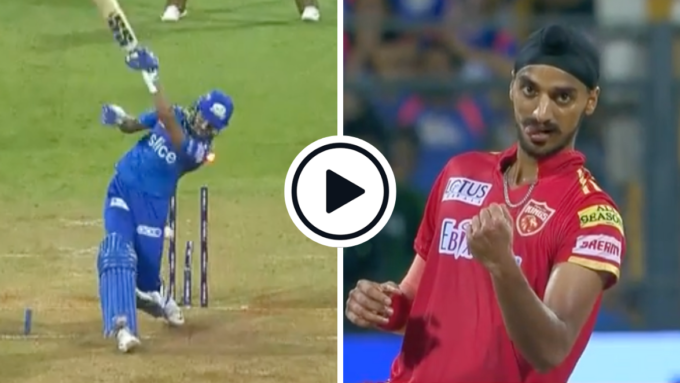 Watch: Arshdeep Singh snaps middle stump twice in consecutive deliveries, cleans up Mumbai Indians with scorching final over