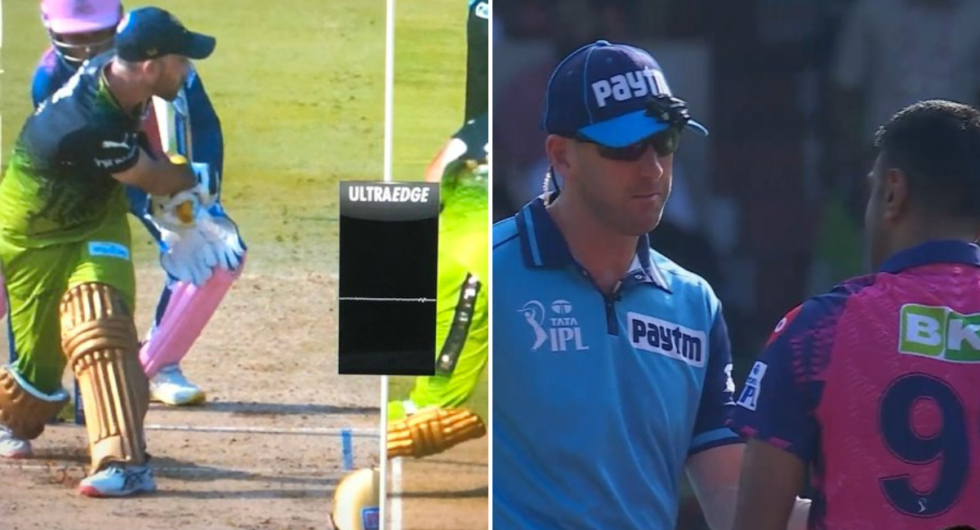 R Ashwin umpires – the bowler was unhappy after a contentious wide ball was called
