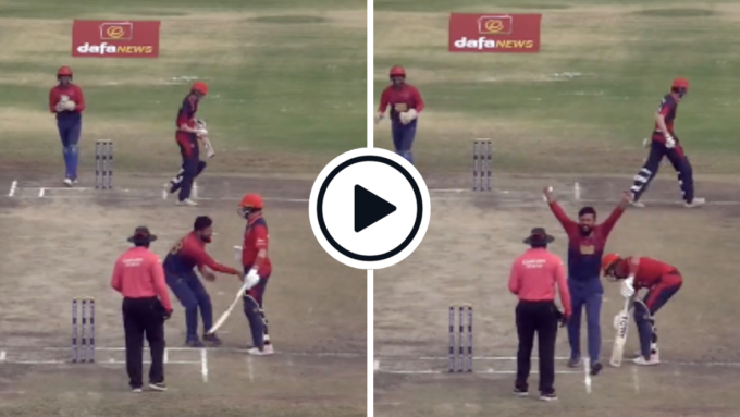 Watch: 'Ball' tampering? UAE bowler juggles return catch, pranks non-striker to leave umpire in splits