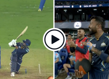 Watch: Rahul Tewatia sweeps speedster for remarkable first-ball six in explosive Gujarat Titans finish