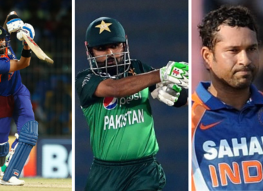 How does Babar Azam compare to Sachin Tendulkar and Virat Kohli at the same point in their ODI careers?