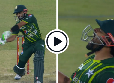 Watch: Babar Azam launches over cover, roars in celebration after bringing up superlative, last-ball T20I hundred