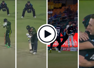 Watch: Lifter, ripper, review, delay, relay - Matt Henry takes action-packed T20I hat-trick against Pakistan
