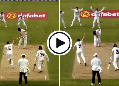 Watch: Three hours, two dismissals, one run - Haider Ali bowled then pinned lbw by Matthew Potts in same afternoon