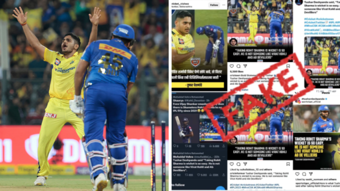'Stop spreading fake news' – CSK quick Tushar Deshpande rubbishes viral 'taking Rohit Sharma's wicket is easy' quote