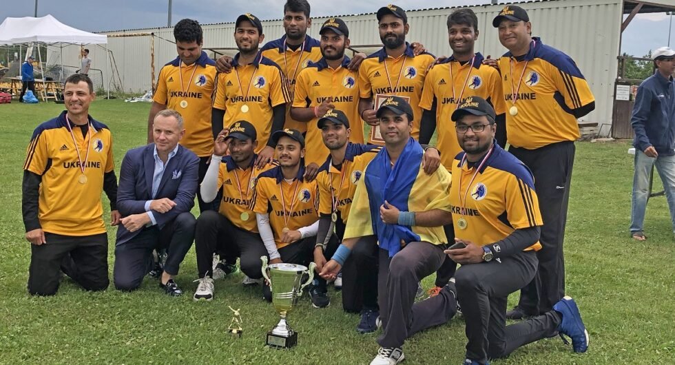 Ukraine, champions, T20 Cup team celebrate success at the Euro T20 Euro Cup in Poland, 2018