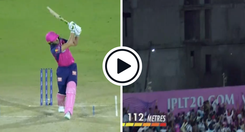 Jos Buttler hit the second biggest six of IPL 2023 so far, measured at 112 metres